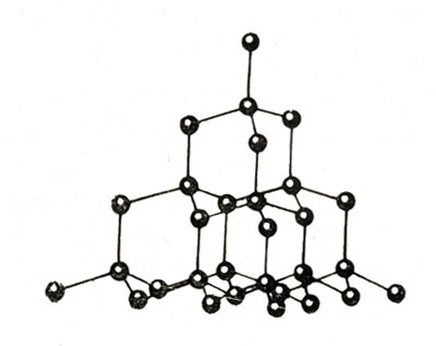 Рис. 13.  Атомная структура алмаза