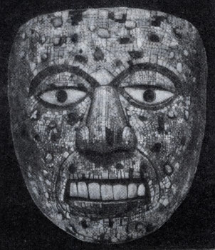 Древняя мозаичная мексиканская маска из бирюзы