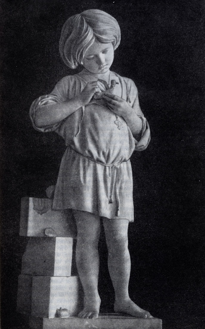 Мальчик из белого мрамора. Работа скульптора Ф. Ф. Каменского, 1863 г. Русский музей в Ленинграде