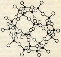 Рис. 274. Алюмо-кремнекис-лородный каркас в кристаллической структуре нозеана
