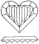 Рис. 18. Геометрия сердцевидной огранки алмаза формы принцесса